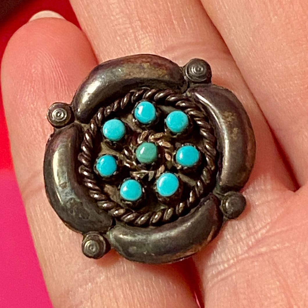 SS Turquoise Old Small Special Pin