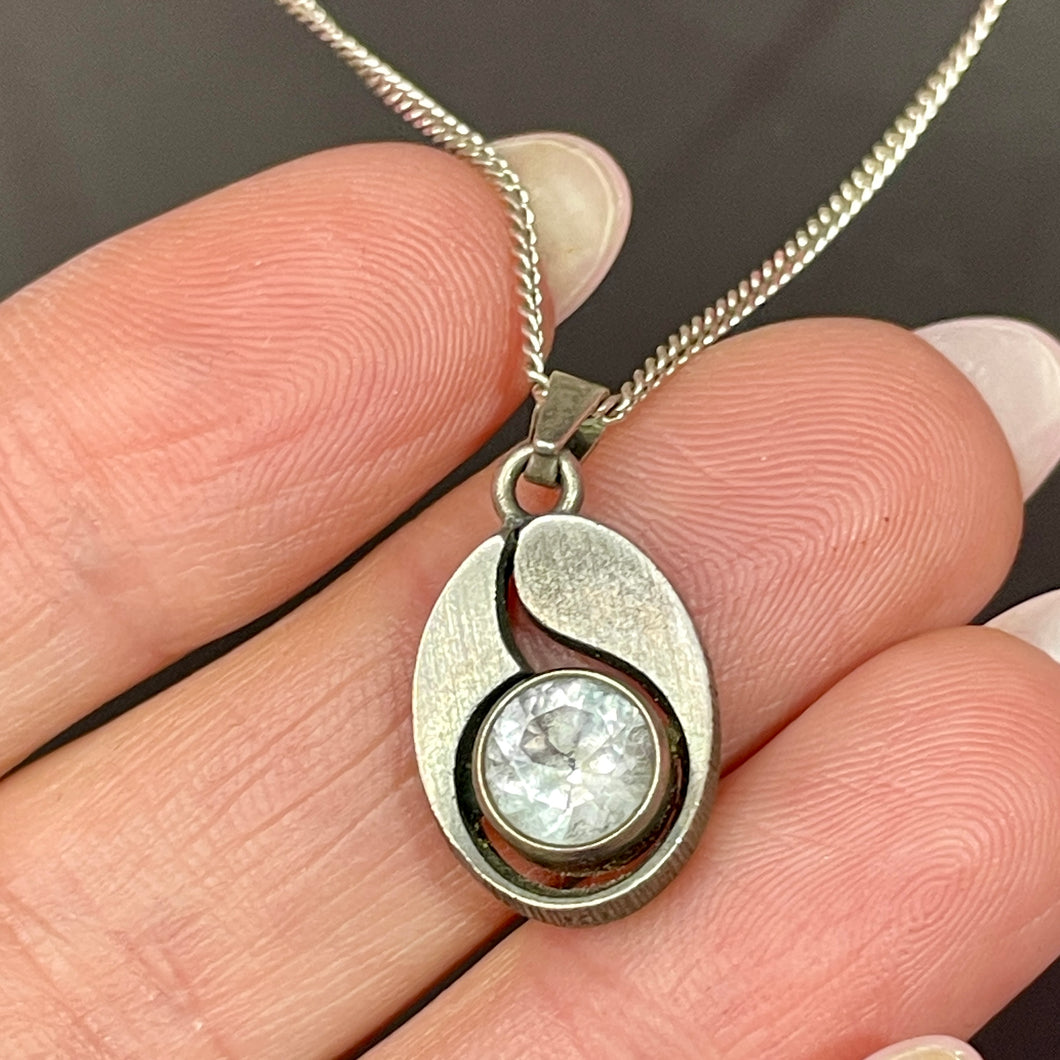 Sterling Rock Crystal Pendant Edgar Vet Fund