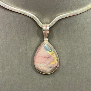 ❤️ Sterling Incredible Color Picture Stone Pendant