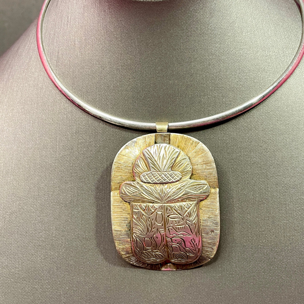 Egypt Marks Sterling Cuff & Huge Pendant Edgar Vet Fund