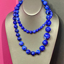 Load image into Gallery viewer, Blue Lucite &amp; Ceramic Necklaces
