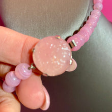 Load image into Gallery viewer, SS Pink Art Glass Necklace
