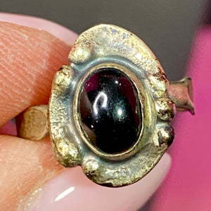 Sterling Old Onyx Ring size 7
