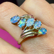 Load image into Gallery viewer, Sterling Black Opal Bypass Ring
