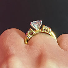 Load image into Gallery viewer, SS Gold Vermeil Fun Square Cut CZ Ring
