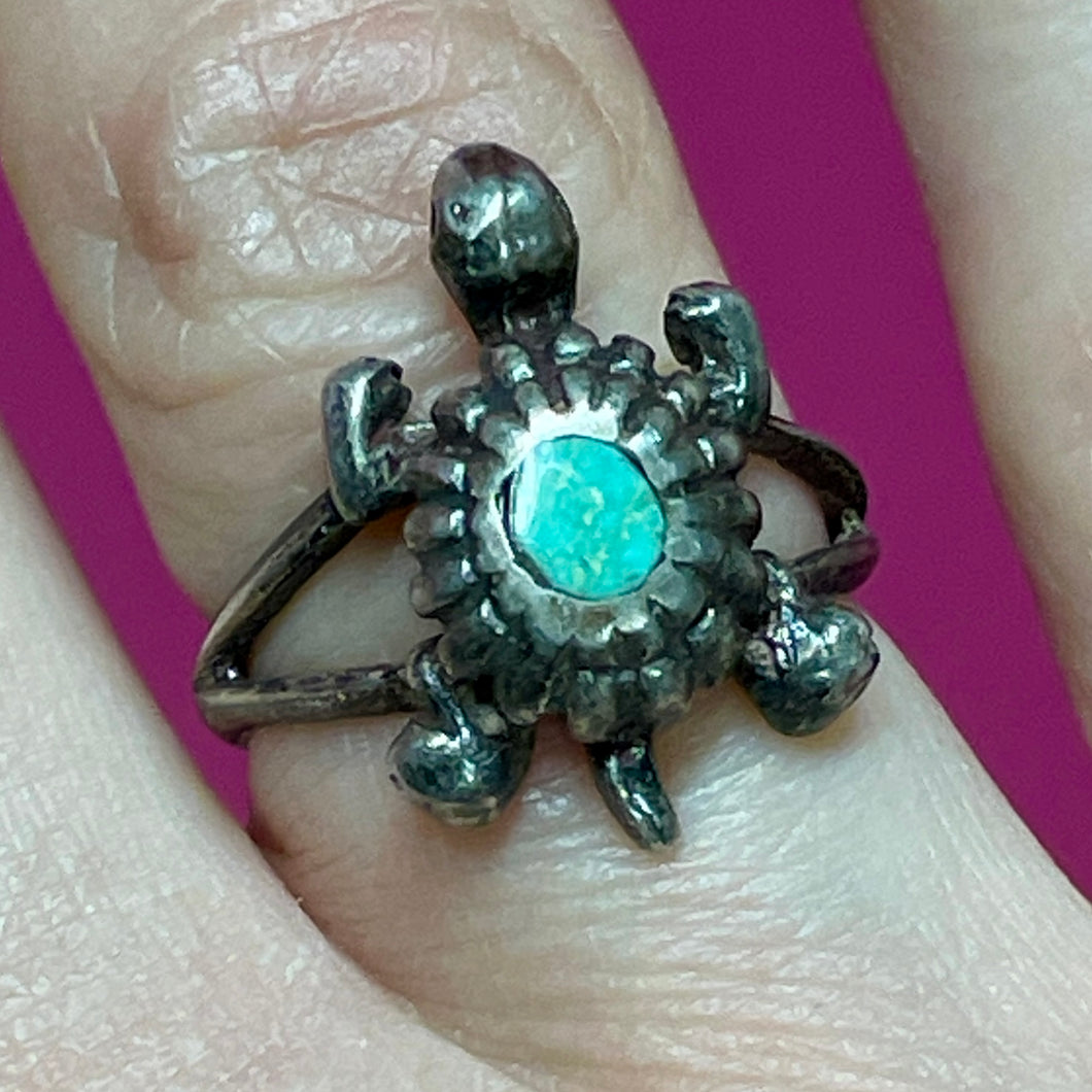 SS Turquoise Turtle Ring