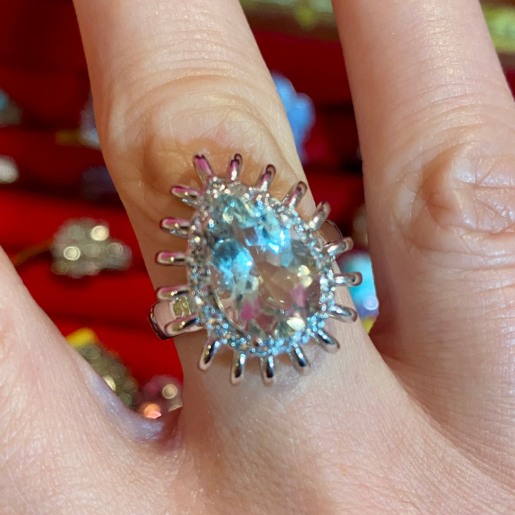 SS Green Amethyst Ring