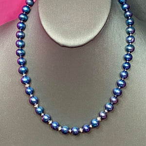 ❤️ Sterling Blue Fresh Water Pearls Signed