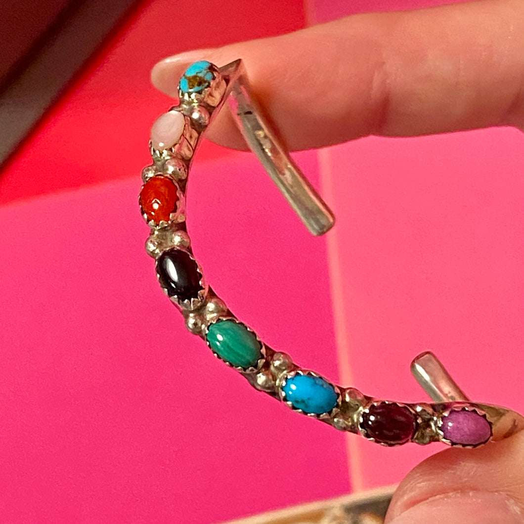 SS Mixed Stone Cuff With Card