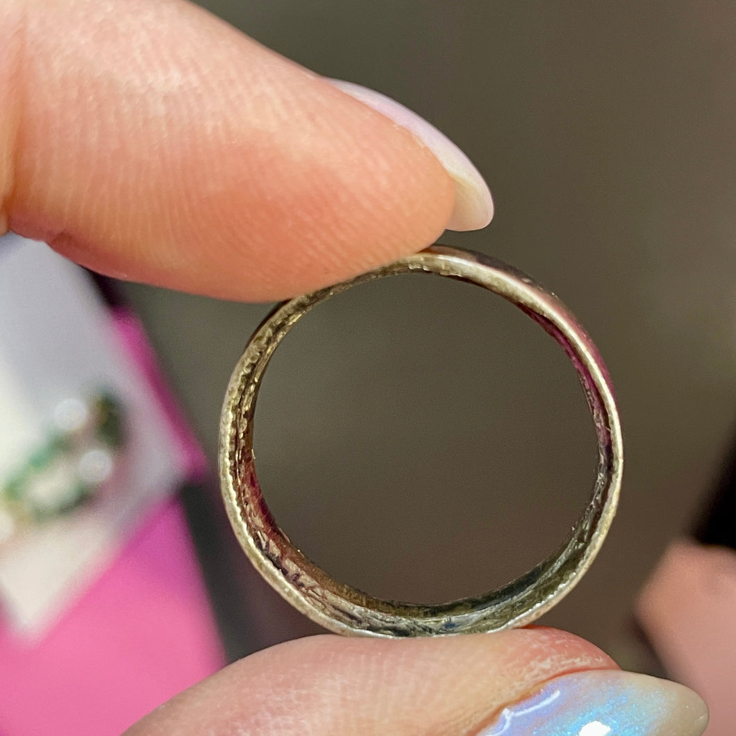 Old Interesting Ring Made From Coin size 10