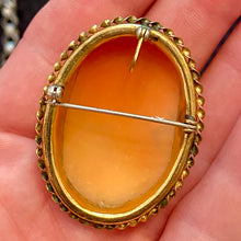 Load image into Gallery viewer, Large Gold Filled Carved Shell Cameo Pin Pendant
