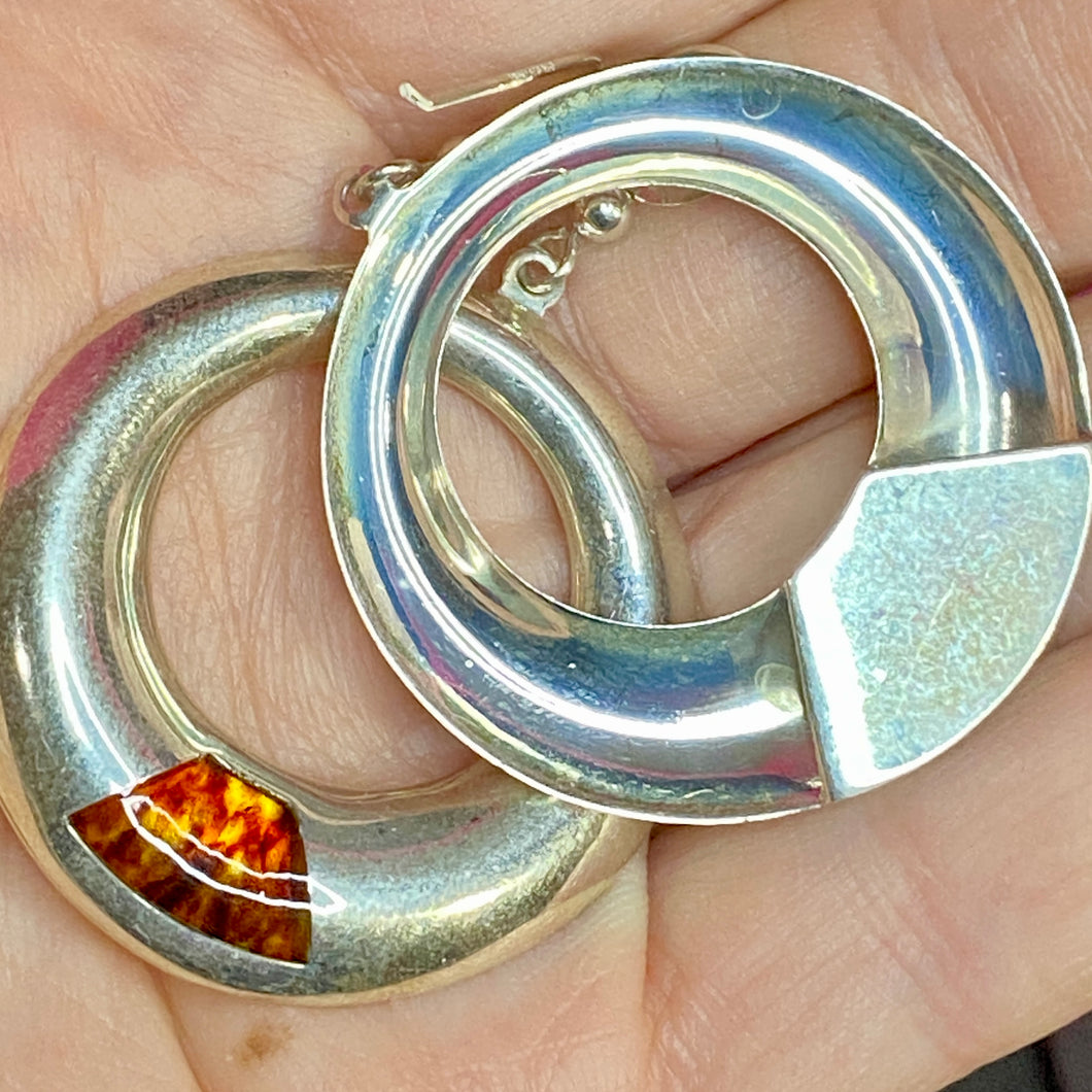 Sterling Amber Earrings
