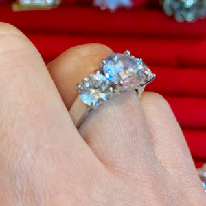 SS CZ Past Present Future Ring