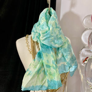 Huge Tie Dye Silk Charmeuse Scarf