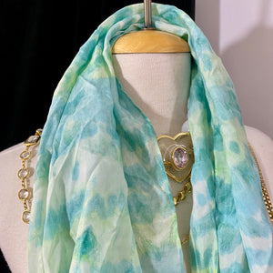 Huge Tie Dye Silk Charmeuse Scarf