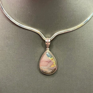 ❤️ Sterling Incredible Color Picture Stone Pendant