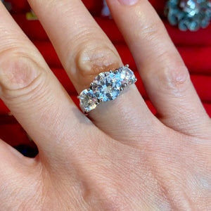 SS CZ Past Present Future Ring
