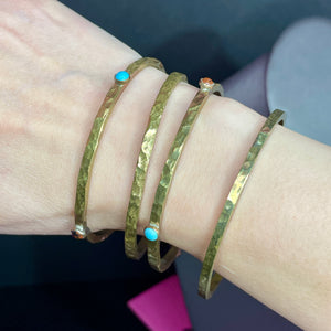 NY Studio Hammered Gemstone Bangle Set Of 4