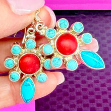 Load image into Gallery viewer, Sterling Gemstone Drop Earrings
