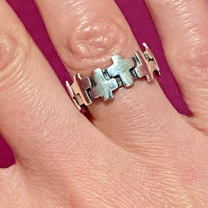 Studio Artist Cross Ring Signed