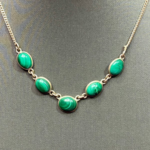 Sterling  Malachite Necklace