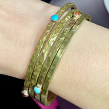 Load image into Gallery viewer, NY Studio Hammered Gemstone Bangle Set Of 4
