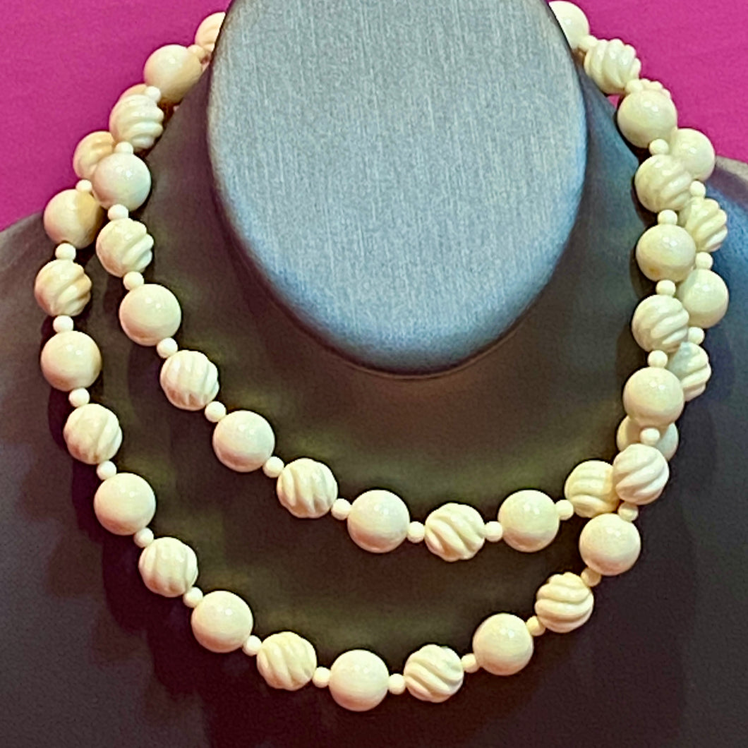 Exquisite Old Carved Long Necklace
