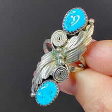 Load image into Gallery viewer, From Consigner Collection  Sterling Turquoise Signed Native American Long Ring
