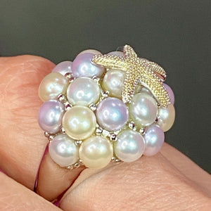 Sterling Fresh Water Pearl Starfish Ring