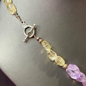 Sterling Amethyst Citrine Necklace & Earrings