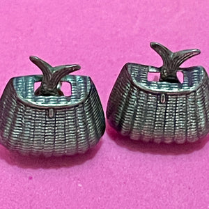 SS Woven Basket With Fish Earrings
