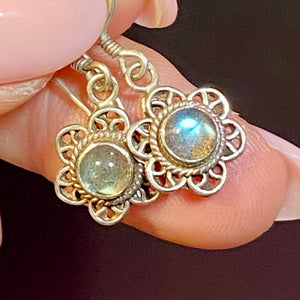 Sterling Bright Moonstone Earrings