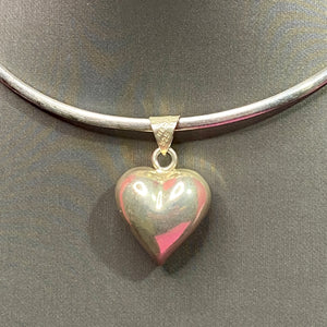 Sterling Puffy Heart Pendant
