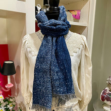 Load image into Gallery viewer, Amazing Shibori Blues Cotton Scarf
