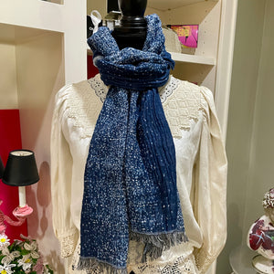 Amazing Shibori Blues Cotton Scarf