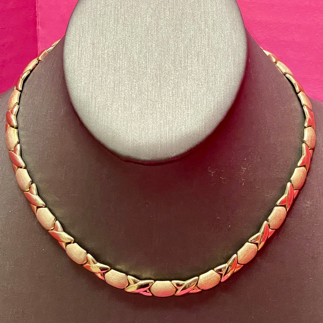 SS Gold Vermeil X O Necklace