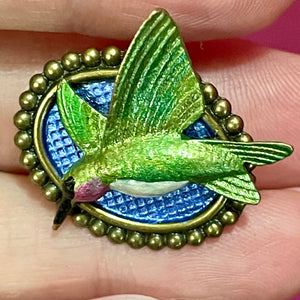 3D Enameled Bird Pin