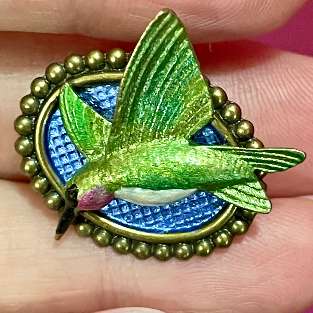 3D Enameled Bird Pin