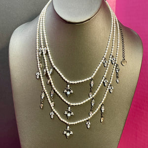 Freshwater Seed Pearl Edwardian Style Yoni Necklace