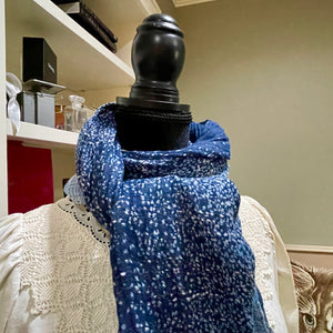 Amazing Shibori Blues Cotton Scarf