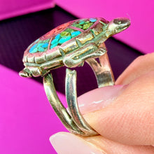 Load image into Gallery viewer, Sterling Inlaid Turtle Ring
