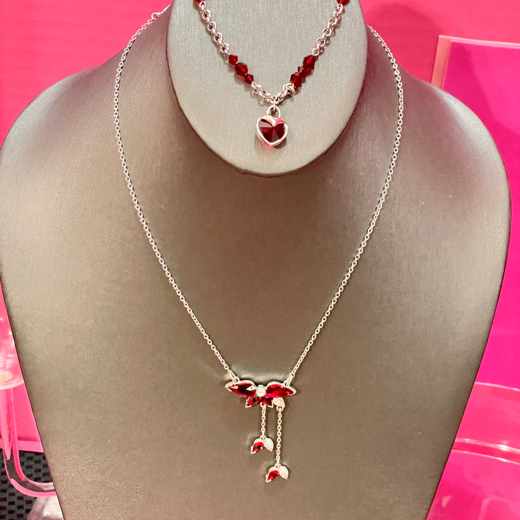 SS Red Crystal Necklace & Bracelet