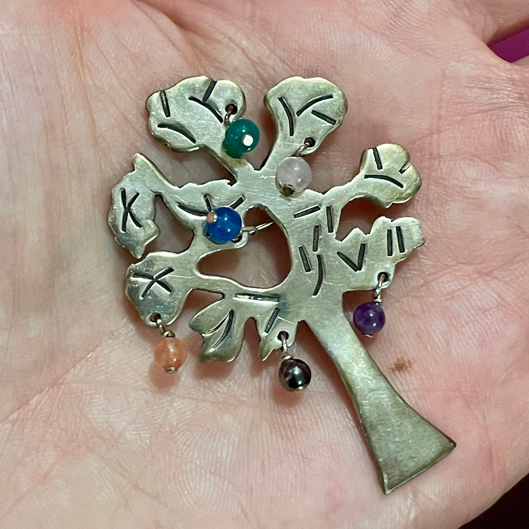 SS Gemstone Tree Pin