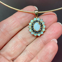 Load image into Gallery viewer, SS Vermeil Opal Sapphire Pendant
