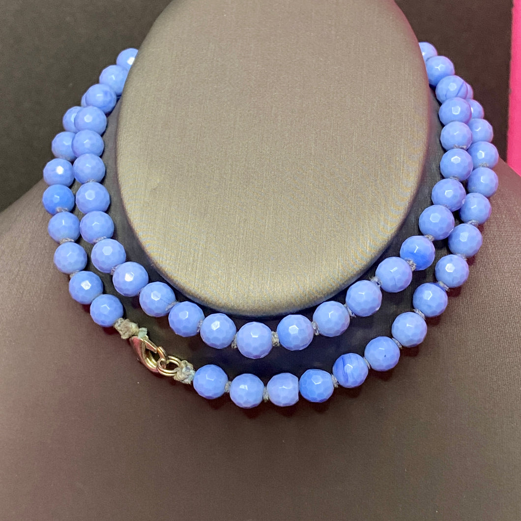 Faceted Blue Glass Necklace