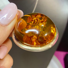 Load image into Gallery viewer, Sterling Enormous Amber Pendent
