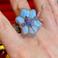 Load image into Gallery viewer, SS Blue Lace Agate Tanzanite Ring
