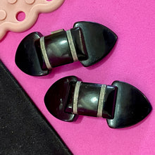 Load image into Gallery viewer, Cut Steel Art Deco Bakelite Shoe Clips
