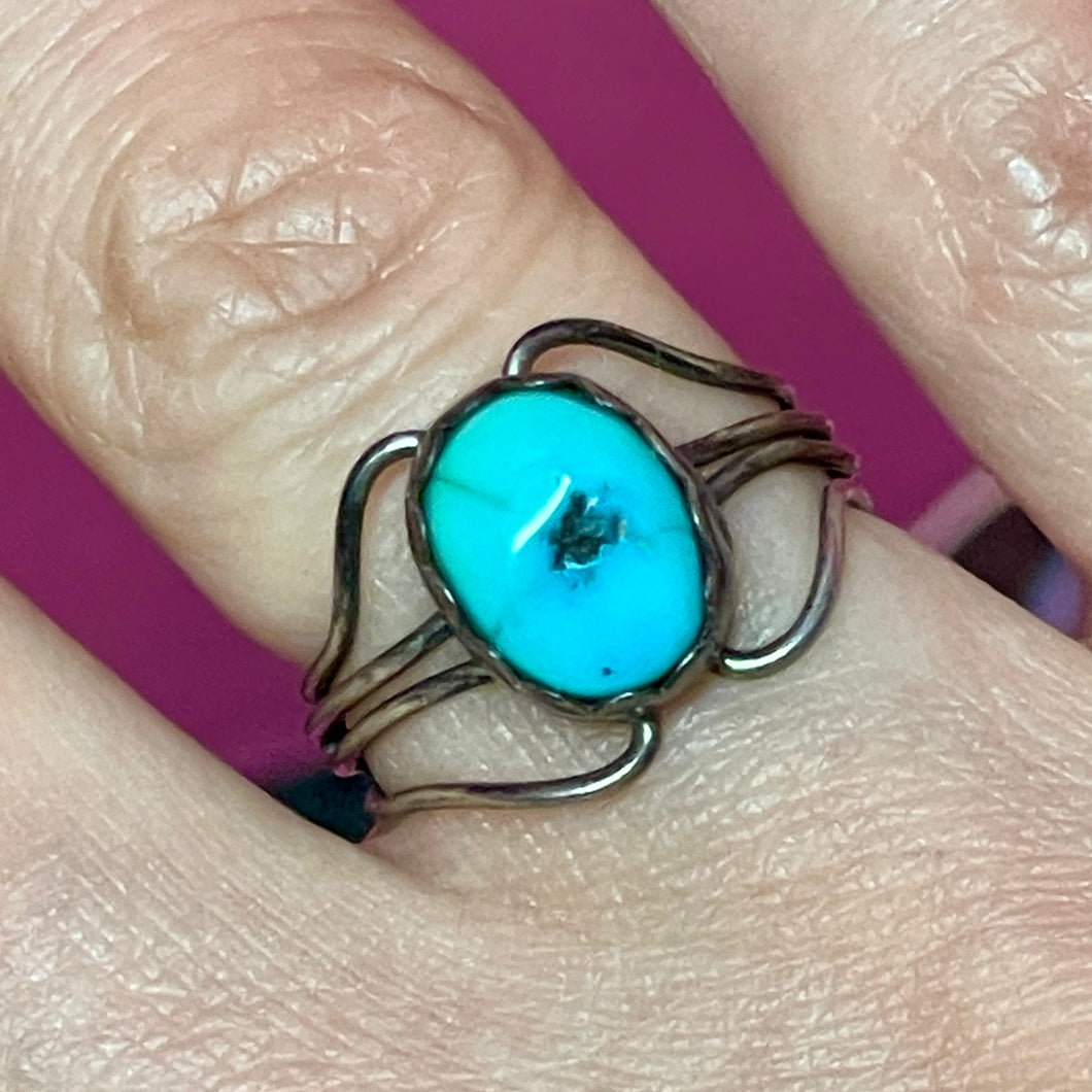 SS Turquoise Wire Ring