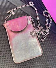 Load image into Gallery viewer, Silver Leather Purse On Great Long Chain
